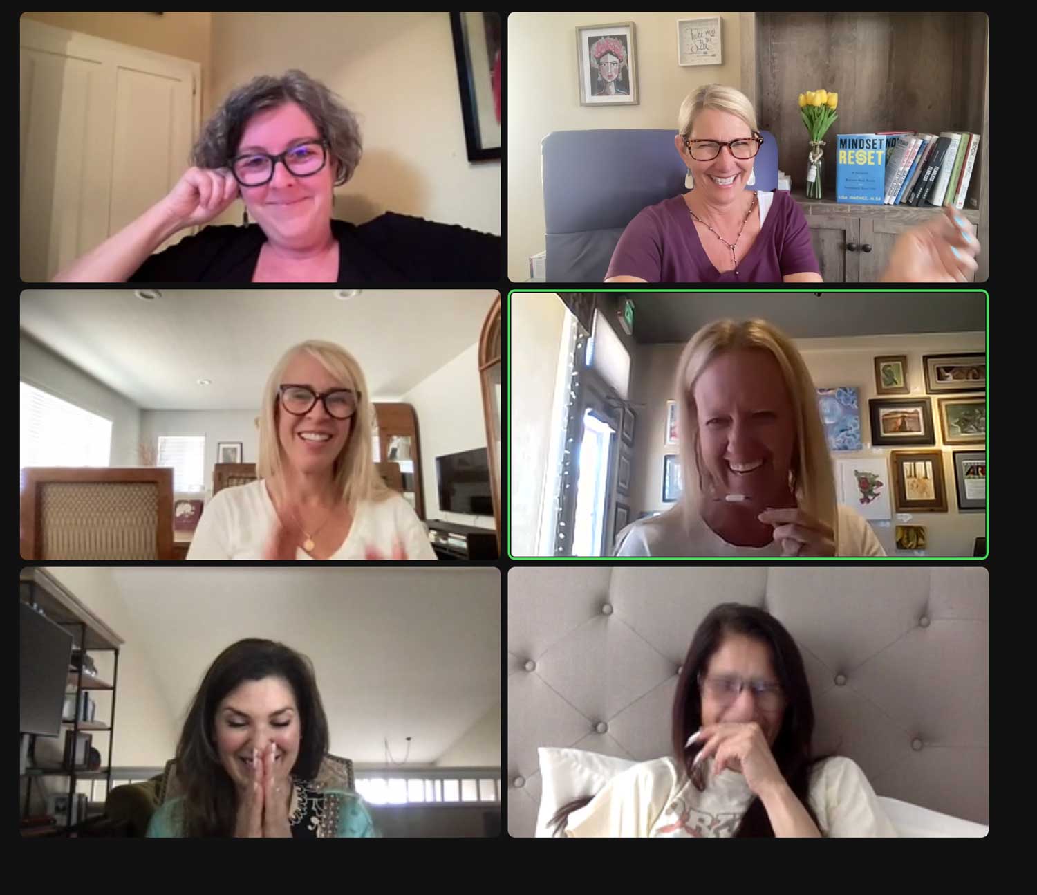 H.O.P.E. authors laughing together during a group coaching session