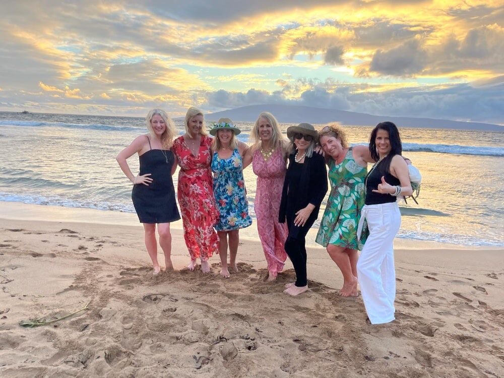 H.O.P.E. authors together on the beach at a writing retreat